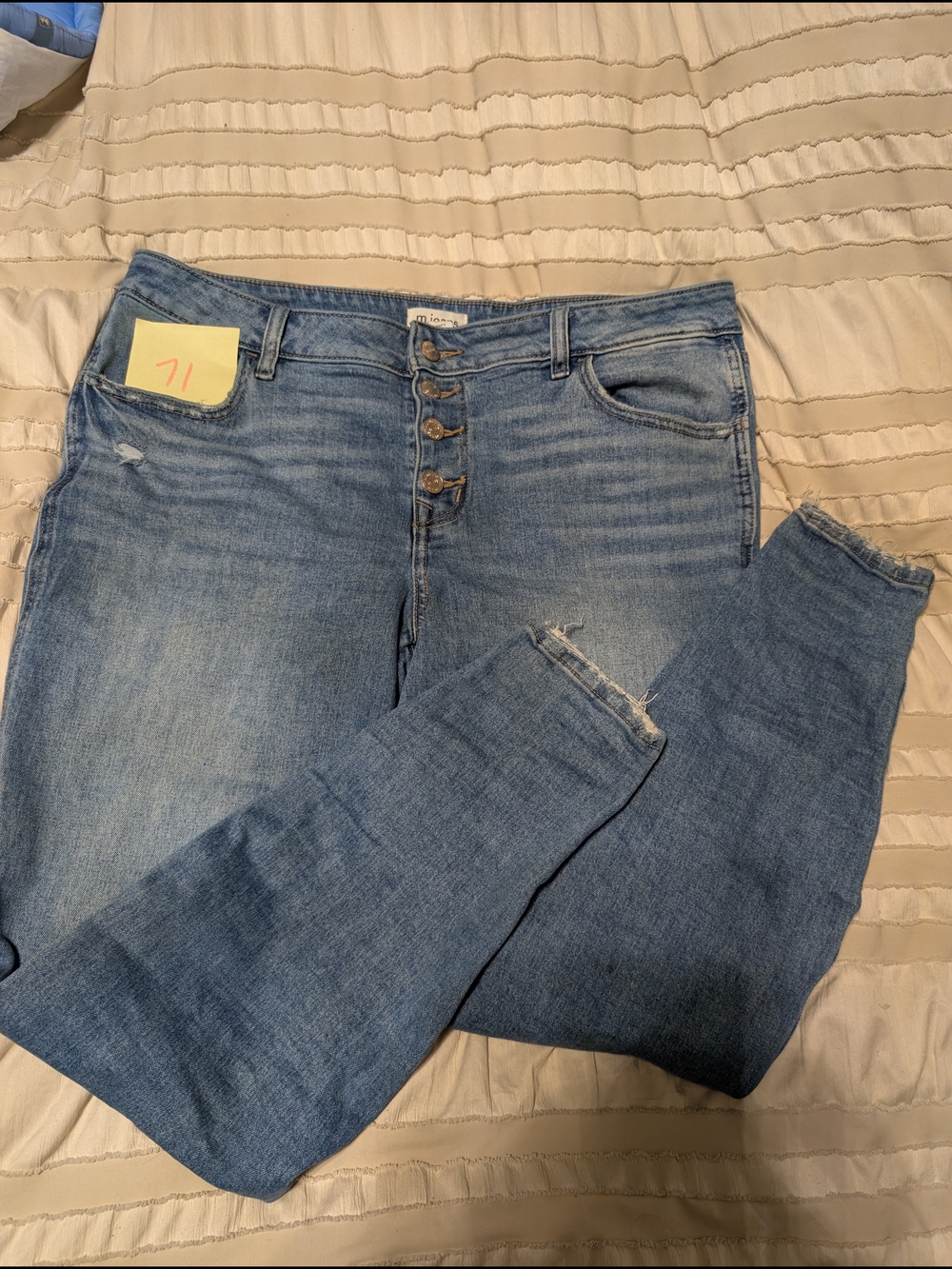 Maurices Light Blue Skinny Button-Fly Jeans